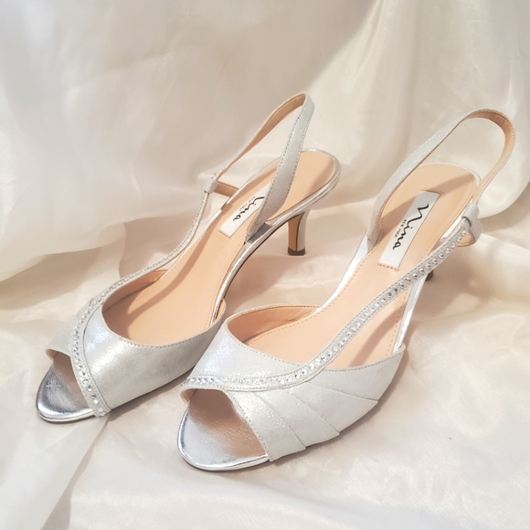 Nina Shoes - Nina New York Silver Crystal Heels 9